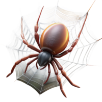 impressive contemporary A spider spinning a web, intricate silk threads, dew-covered, backlighting authentic png