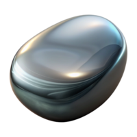 vibrant minimalist A polished river stone, smooth surface, reflecting the sky, realistic rendering detailed png