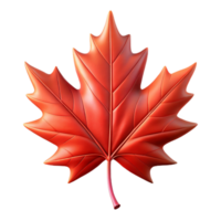 elegant minimalist A single perfect ruby-red maple leaf, backlit by the golden hour sun, intricate veins visible, hyperrealistic style original png