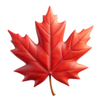 serene modern A single perfect ruby-red maple leaf, backlit by the golden hour sun, intricate veins visible, hyperrealistic style 4K png