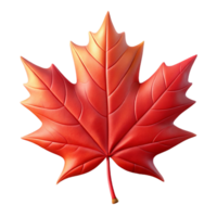 beautiful modern A single perfect ruby-red maple leaf, backlit by the golden hour sun, intricate veins visible, hyperrealistic style high quality png