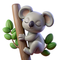 extraordinary classic A sleepy koala clinging to a eucalyptus tree, soft, diffused lighting creating a peaceful atmosphere original png