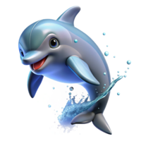 magnificent creative A playful bottlenose dolphin leaping out of the ocean, sparkling water droplets catching the sunlight high resolution png