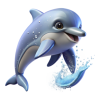 serene contemporary A playful bottlenose dolphin leaping out of the ocean, sparkling water droplets catching the sunlight high resolution png