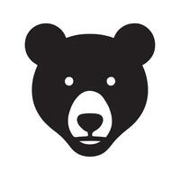 Minimalist Bear Face Icon in Black and White for Versatile Graphic Design vector