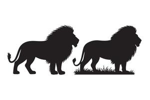 Double Lion Silhouette Design for Versatile Projects vector
