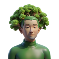 impressive creative Portrait of a person morphing into a tree, surreal and environmental portrait, dappled sunlight high resolution png