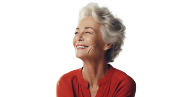 Smiling Senior Woman on Transparent Background png