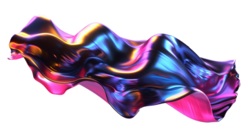 Bold Iridescent Liquid Blob Shape on Transparent Background - Holographic Melted Substance png