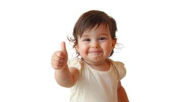 Toddler Giving Thumb Up on Transparent Background - Baby Kid with Approval png