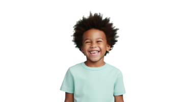 Laughing Black Boy isolated on Transparent Background. DEIB, Diversity, Equity, Inclusion png