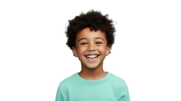Smiling Black Boy isolated on Transparent Background. Diversity, DEIB, Equity, Inclusion, Belonging png