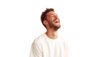 Happy man isolated on transparent background, joyful, cheerful, smiling, emotion, portrait, fun png