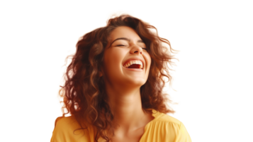 Smiling Woman Laughing Isolated on Transparent Background png