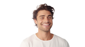 Man Smiling with Flawless Glowy Skin Isolated on Transparent Background png