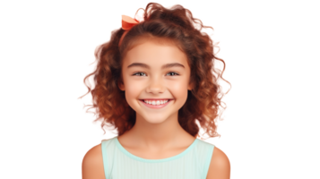 Beautiful Cute Smiling Girl Isolated on Transparent Background png