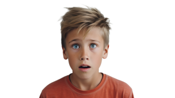 Frightened Boy Staring at the Camera Isolated on Transparent Background png
