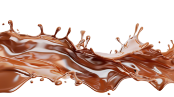 Wavy Chocolate Choco Splashes on Transparent Background png