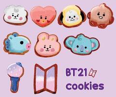 BT21 Cookies - Cute and Colorful Character-Themed Dessert Illustration vector