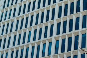 Building Facade with Rectangular Windows in Manchester, UK. photo