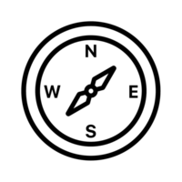 Direction compass icon with simple and modern design png