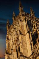 Architectural Detail of Gothic Stone Structure in York, UK. photo