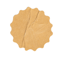textured crumpled sticker paper cardboard price tag sticker with copy space, featuring a cutout transparent background for easy integration office designs png