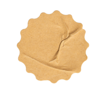 Recycled crumpled sticker paper price tag sticker with copy space, featuring a cutout transparent background for easy integration into office designs png