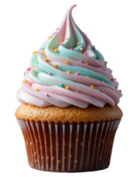 Colorful Cupcake with Sprinkles, High-Quality Isolated Image. png
