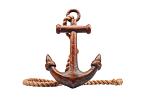 Anchor with rope isolated on transparent background png
