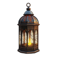 An ornamental ornate lantern shines brightly with an internal light source png