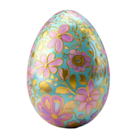 3D Decorative Easter Egg With Geometric Patterns On Transparent Background png