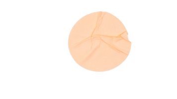 Empty peach colored circle adhesive paper label isolated on transparent background png