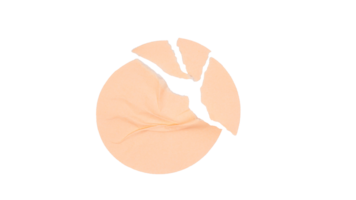 Round circle peach colored paper sticker label with blank space isolated on transparent background png