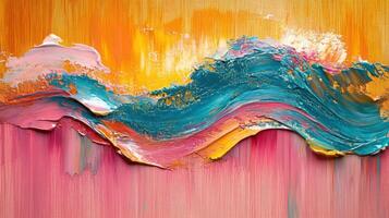 Abstract textured painting, vibrant colors, flowing brushstrokes photo