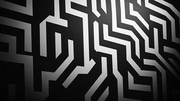Abstract black and white maze pattern photo