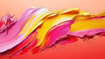 Abstract Paint Strokes Swirling on Peach Background photo