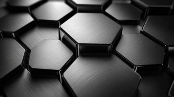 Abstract Black Hexagonal Geometric Pattern photo