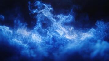 Abstract Blue Flames in Dark Space photo