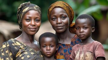 African Family Portrait in Traditional Attire photo