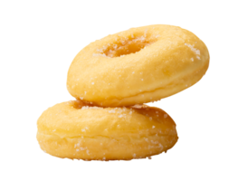 Brown sugar glazed cinnamon donuts in stack isolated with clipping path in file format png