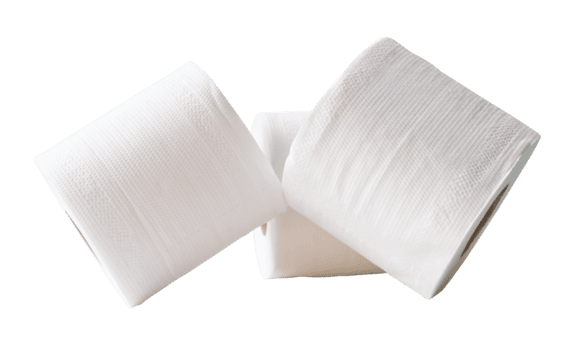 vit vävnad papper eller toalett papper i stack isolerat med klippning väg i fil formatera png