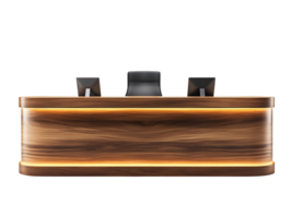 Modern Reception Area Desk With Elegant Design isolated on transparent background png