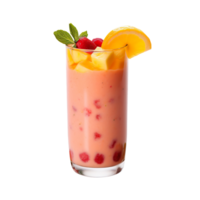 Minimalist Fruit smoothie in a glass side view isolated on transparent background png