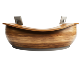 Modern Reception Area Desk With Elegant Design isolated on a transparent background png