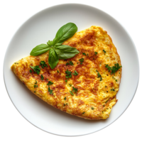 omelet on a white plate isolated on transparent background png