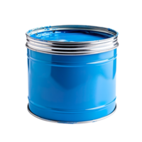 Paint can with blue paint isolated on transparent background png