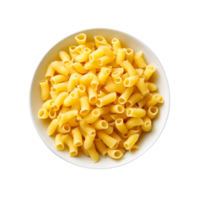 Pasta in a white bowl top view isolated on transparent background png