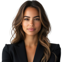 Portrait of american business woman isolated on transparent background png