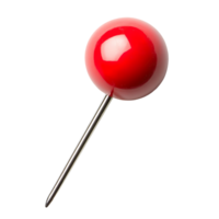 Red pin, push pin isolated on transparent background png